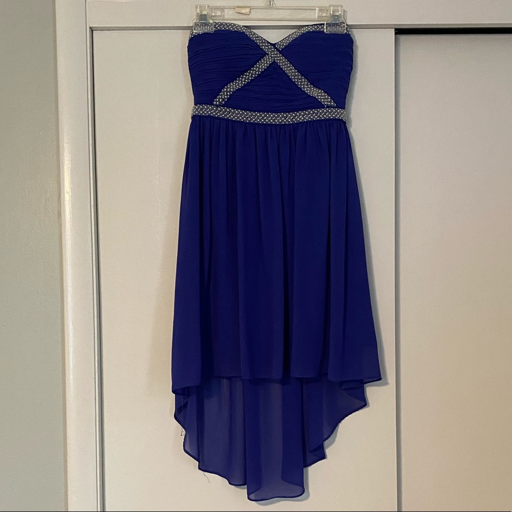 Blue High Low Dress Semi Formal Gianni Bini Small